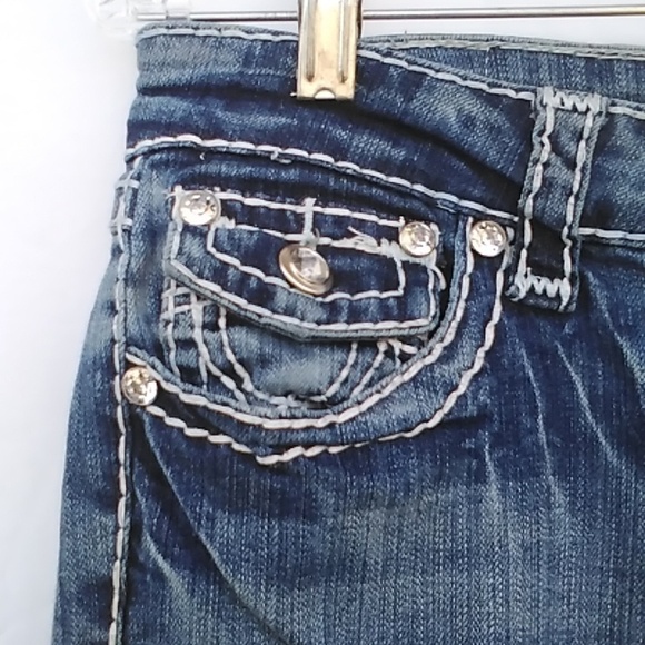 L.A. IDOL Low Rise Straight Leg Boot Cut Flare Jeans w Bling Women's… - Picture 4 of 15